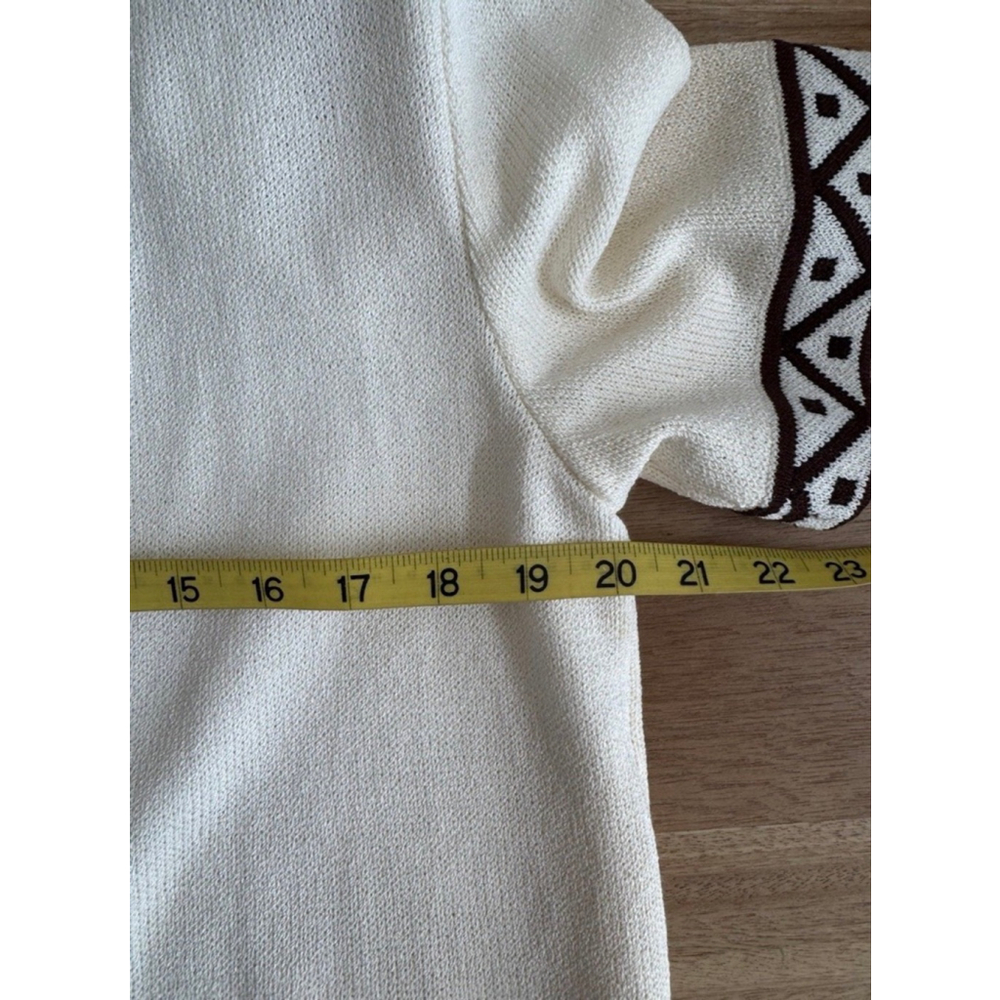ST JOHN COLLECTION | Cream & Brown Cardigan M - Picture 8 of 10